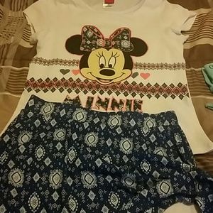 Used Minnie Mouse Skort & Blouse Set